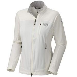 Mountain Hardware Jacket Size L White Nylon Long Sleeve Full Zip Lightweight